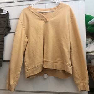 Vintage Yellow V-Neck Sweatshirt